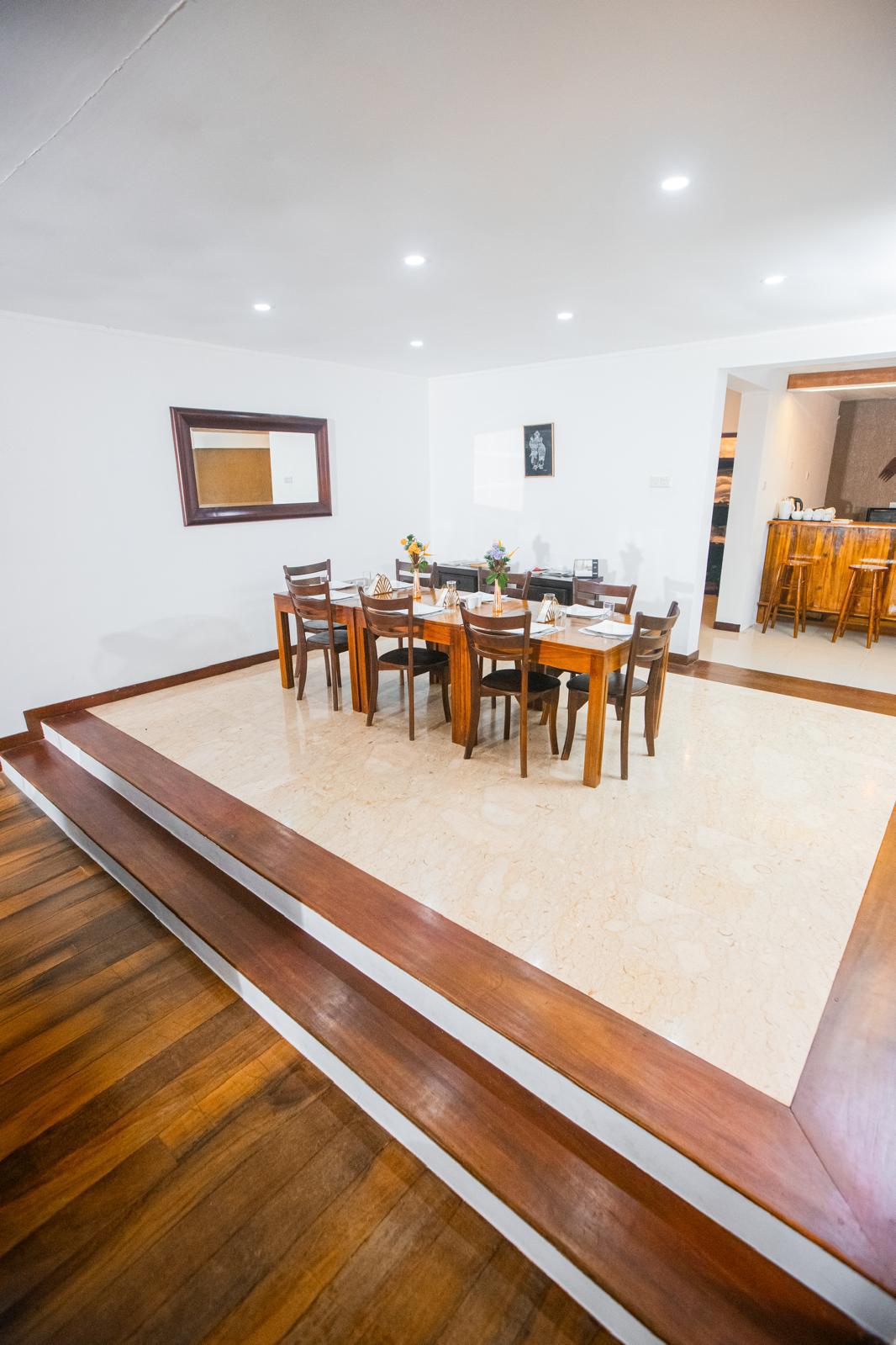 Elegant elevated dining area